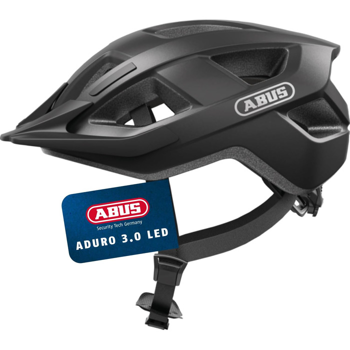 ABUS Aduro 3.0 LED: Шолом для велосипеда, сірий (Titan), 58-62 см - для міста та спортивних поїздок, з LED-ліхтарем