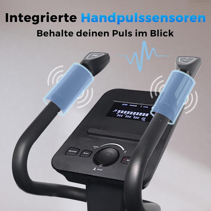 Еліптичний тренажер AsVIVA C28 Pro - 16 кг маховик, тихий ремінний привід, електричне регулювання опору, фітнес-комп'ютер, транспортні ролики