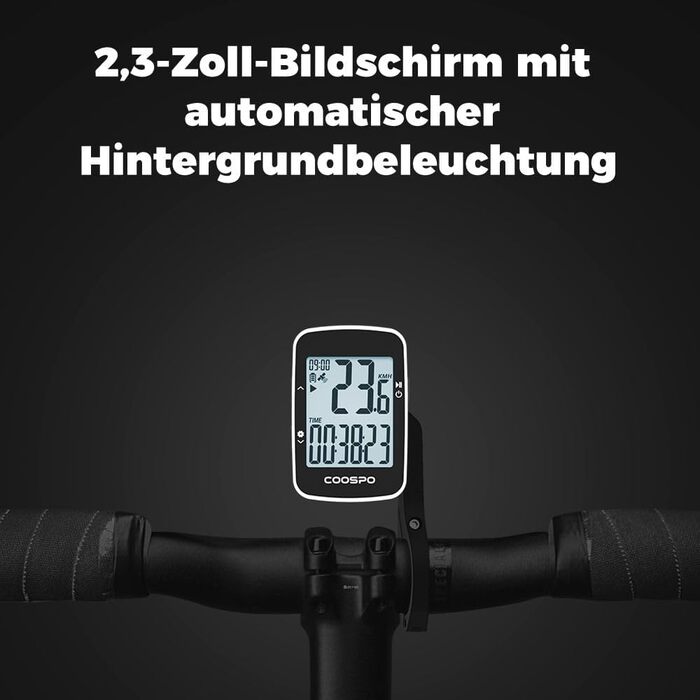 Велокомп'ютер COOSPO BC26 GPS бездротовий Bluetooth 5.0/ANT+, водонепроникний IP67, LCD 2.3