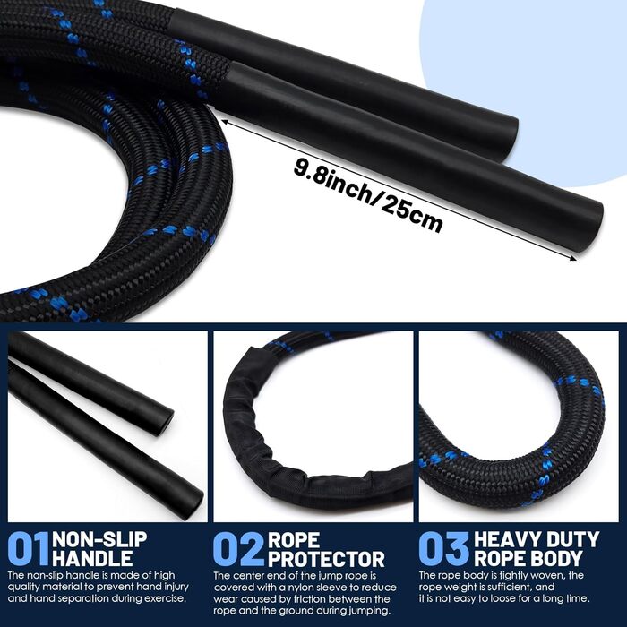 Скакалка IWTBNOA 1.2kg для фітнесу та тренувань, скакалка для схуднення для чоловіків та жінок