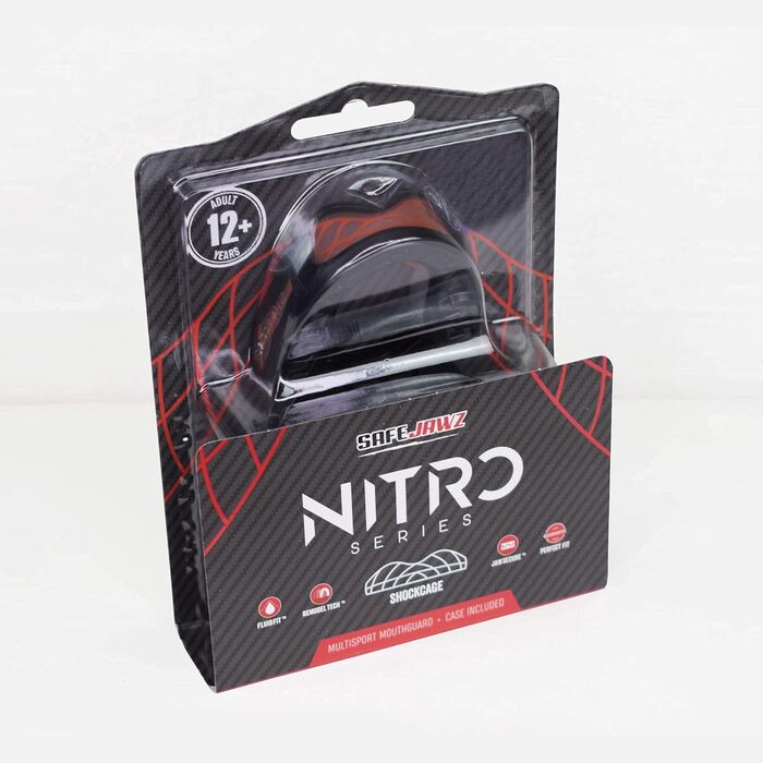 Захисна капа SafeJawz Nitro для дорослих і дітей з футляром, чорна – для боксу, баскетболу, лакросу, футболу, MMA, хокею та єдиноборств