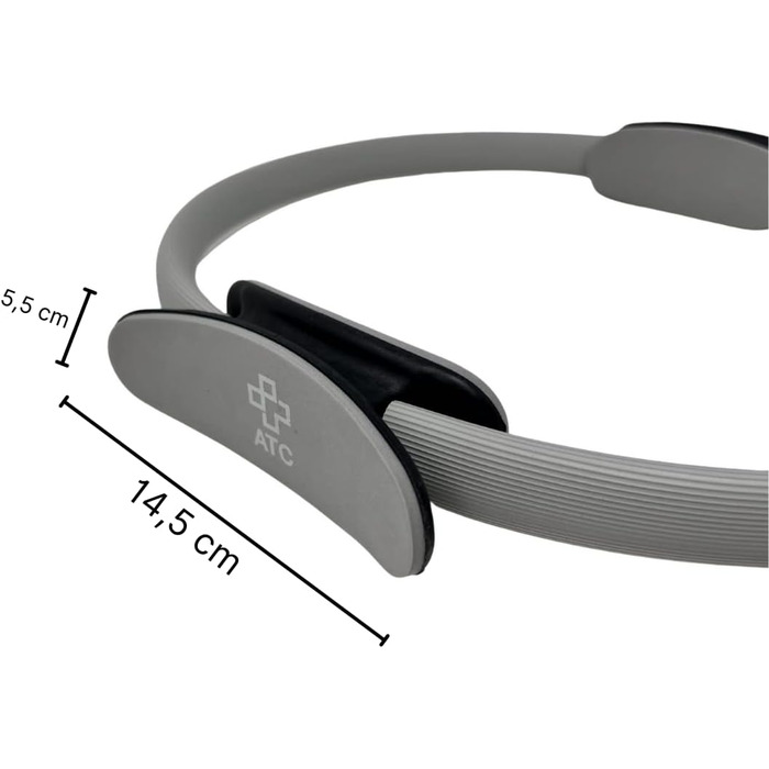 Кільце для пілатесу ATC Handels GmbH 38 см з нековзними ручками - тренажер для пресу, йоги та фітнесу, сірий