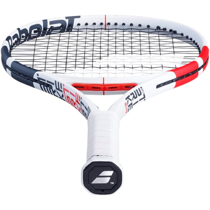 Тенісна ракетка Babolat Pure Strike 16/19 для дорослих, унісекс, біло-червона-чорна