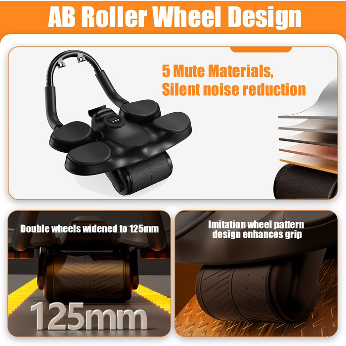 Автоматичний ролер для пресу, 1,5 м з наколінником та таймером, регульована підставка для ліктів