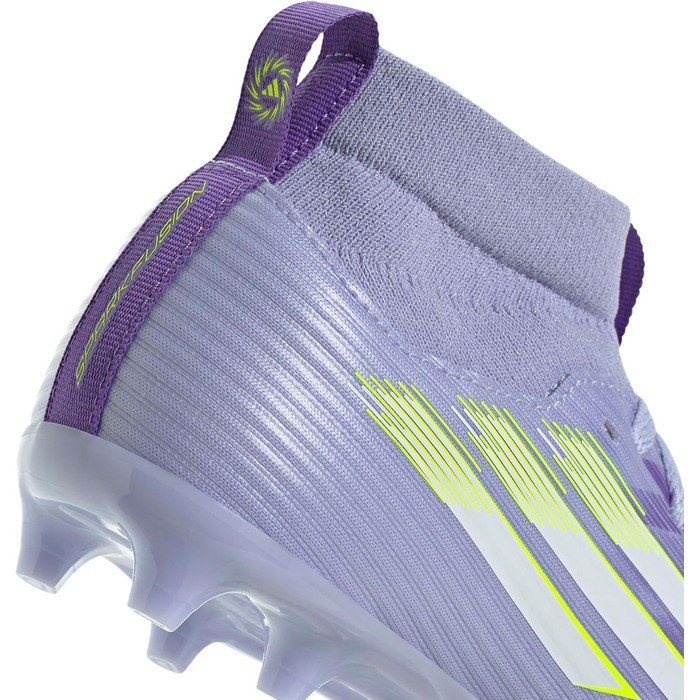 Дитячі футбольні бутси adidas F50 SPARKFUSION League W для штучного та твердого покриття, розмір 31.5 EU, фіолетовий, лимонний, пурпурний кольори