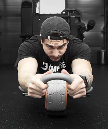 Ролер для пресу DMoose з наколінниками для тренування пресу та кора. Ідеально для дому та фітнесу (сірий)