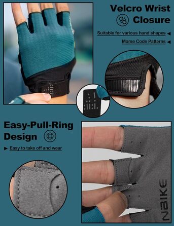 Велосипедні рукавички INBIKE для чоловіків, халявні, літні, ударостійкі, еластичні, дихаючі, світловідбиваючі, IHC215, синій, XL