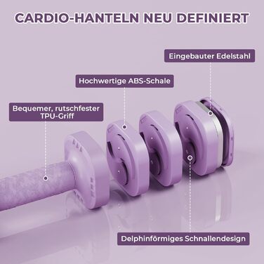 Набір гантелей Dripex регульовані 5 кг x2 або 2.5 кг x2, 6 швидкознімних дисків 0.5 кг/0.25 кг (фіолетовий, 2.5 кг x2)