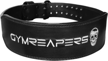 Шкіряний атлетичний пояс Gymreapers для важкоатлетики та бодібілдингу, підтримка попереку для присідань, з неопреновим підкладом, чорний, розмір XXL