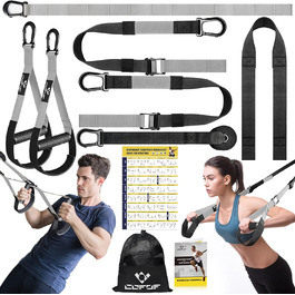 Шкіряний шлінг-тренер для комплексного тренування вдома, з великим ручним захватом та кріпленням для дверей, сумка для перенесення, інструкція.