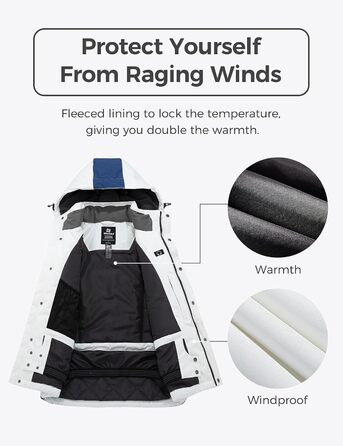 Чоловіча водонепроникна куртка Wantdo для катання на лижах, вітрозахисна спортивна куртка для активного відпочинку, тепла зимова куртка для снігу, гірська куртка, XXL, біло-червона