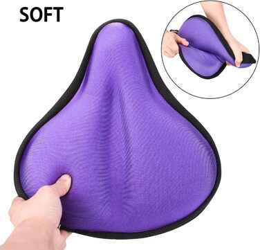 Покриття для велосипедного сидіння з гелевою подушкою, 27 x 25 см (фіолетовий)