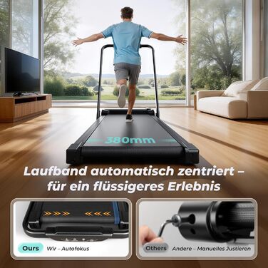 Складана бігова доріжка для дому та офісу Enboy, швидкість 12-14 км/год, ручне регулювання нахилу, LED-дисплей, максимальна вага 150 кг