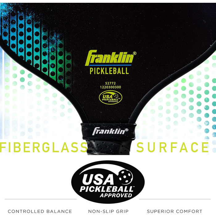 Професійна ракетка для піклболу Franklin Sports X-1000, поліпропіленовий сердечник 8 мм, офіційна USAPA, легка, зелена