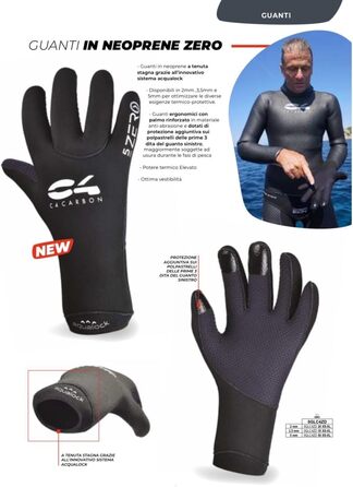 Рукавички для підводного рибальства C4 Zero Dry Neopren, 2 мм, 3,5 мм, 5 мм