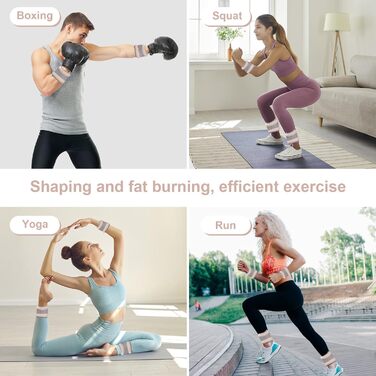 Важкі манжети для ніг та рук, 1 кг, рожеві - для пілатесу, йоги, ходьби, бігу, аеробіки