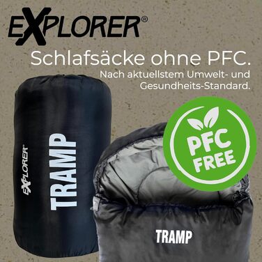 Сплячий мішок EXPLORER® Tramp -9°C, 3 сезони, 230x80x55 см, 1300 г, для кемпінгу, трекінгу та подорожей