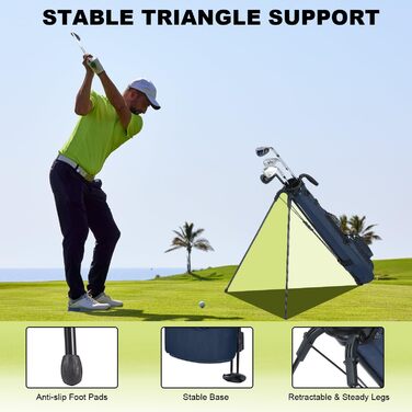 Гольф-сумка MAZEL з роздільником на 2 способи, 2 кишені, регульовані плечові ремені, високоякісний нейлон 900D, легкий матеріал, гольф-сумка-олівець для чоловіків та жінок (темно-синій)