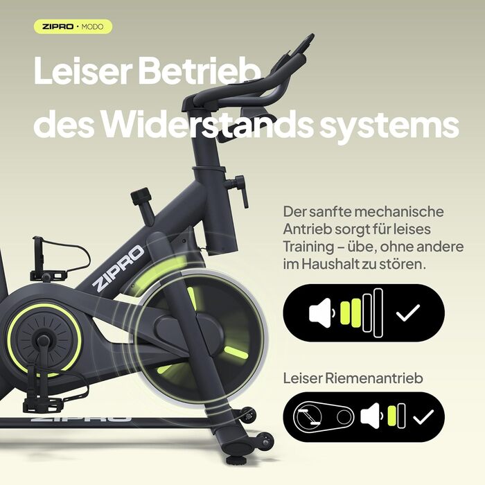ZIPRO Hometrainer: велотренажер для дому з екраном та мобільною програмою. Стаціонарний велоергометр, до 120 кг, Cardio Fitness