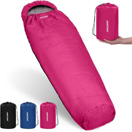 Сплячий мішок JAICOM 3/4 сезонів Ultraleicht Mumienschlafsack (800г/1600г) для дорослих - Outdoor, кемпінг, трекінг, інше (Рожевий)