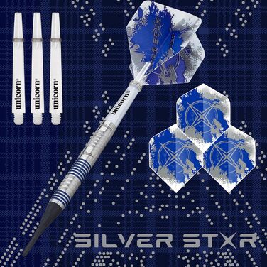 Дротики Unicorn Star Soft Dart Gary Anderson 20 г, сріблясті
