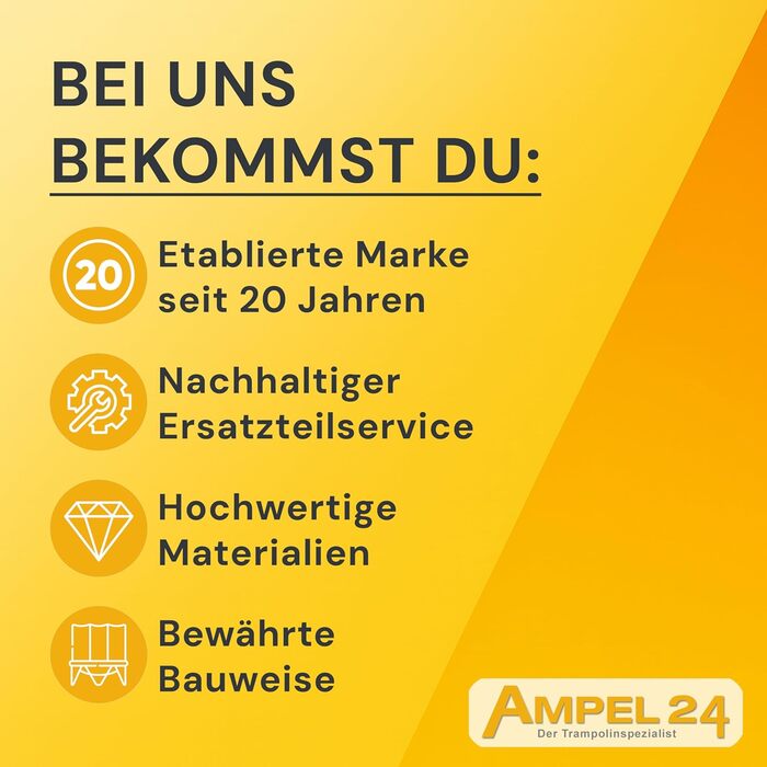 Батут Ampel 24 для саду Ø 305/366/430 см, сертифікат GS, для дітей, повний комплект з захисним бордюром та сіткою, чорний преміум-фрейм