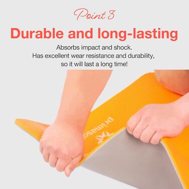 PRIMASOLE Килимок для йоги: екологічний матеріал, 1.27 см, нековзний, для йоги, пілатесу, фітнесу вдома та в спортзалі, двоколірний (кораловий, сірий)