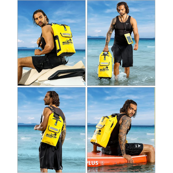 Водонепроникний рюкзак IDRYBAG Dry Bag 20L/30L/40L - плавучий, жовтий