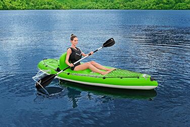 Надувний каяк Bestway Hydro-Force Koracle для риболовлі, комплект: ручний насос, весло, сумка, 1-місний човен, різні стилі