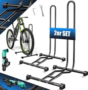 Підставка для велосипеда KESSER® для MTB, E-Bike, Citybike, шосе, з повітряним насосом (2 шт.)