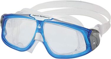 Окуляри для плавання Aquasphere Seal: чоловічі та жіночі, з UV-захистом, силіконовою ущільненням, антифог та анти-протіканням, блакитні/прозорі лінзи