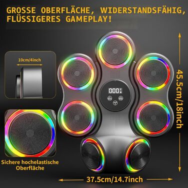 Бокс-тренажер Musik-Boxmaschine з Bluetooth: боксерські рукавички, настінне кріплення, електронна мішень для дому, офісу, спортзалу
