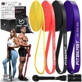 Набір гумових еспандерів FitBeast для фітнесу, силових тренувань та йоги (2-36 кг)