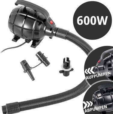 Гімнастичний надувний мат VENDOMNIA Airtrack 10/20 см, 100x100x10 см, з електричним насосом і сумкою, для тумблінгу, тренувань, фітнесу, йоги, синьо-сірий
