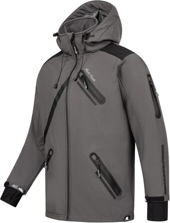 Чоловіча куртка-софтшелл Rock Creek Outdoor H-127 водонепроникна для прогулянок та активного відпочинку, темно-сіра, розмір 5XL