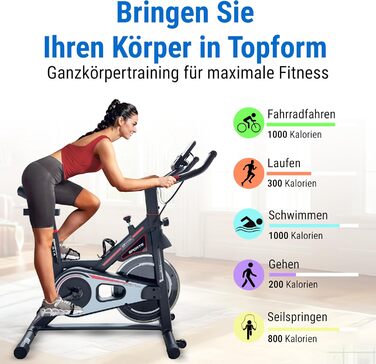 AsVIVA S14 Indoor Cycle Speedbike: фітнес-велотренажер з 15 кг маховиком, Bluetooth-комп'ютером, сумісний з додатками, регульоване сідло та плавний опір