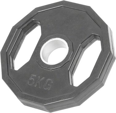 Диск для штанги Sport-Tec Olympia з гумовим покриттям і ручками, 5 кг, для фітнесу, бодібілдингу, пауерліфтингу