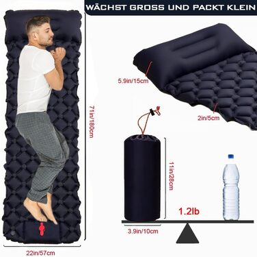 Isomatte Ultraleicht: Саморозгортальний килимок для кемпінгу - блакитний