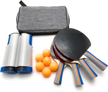 Набір для настільного тенісу RTMAXCO: 2 ракетки, 6 м'ячів, сітка, сумка. Професійний набір для настільного тенісу
