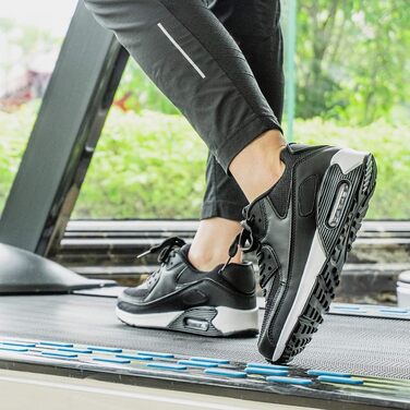 Кросівки для бігу Hitmars для чоловіків та жінок. З шнурівкою, повітряною подушкою, антиковзаючою підошвою, легкі, комфортні. Розміри EU36-EU47 (42 EU, чорно-білі)