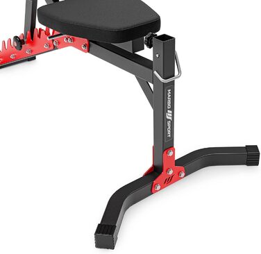 Регульована лавка для жиму Marbo Sport MH-L115, універсальна фітнес-лавка, чорна, для тренажерного залу