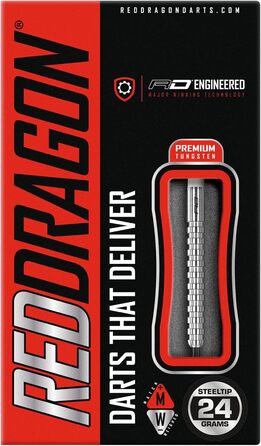 Професійні сталеві дартс-стріли RED DRAGON Javelin 24 г з оперенням та хвостовиками