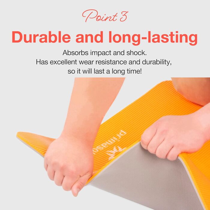 PRIMASOLE Килимок для йоги: екологічний матеріал, 1.27 см, нековзний, для йоги, пілатесу, фітнесу вдома та в спортзалі, двоколірний (кораловий, сірий)