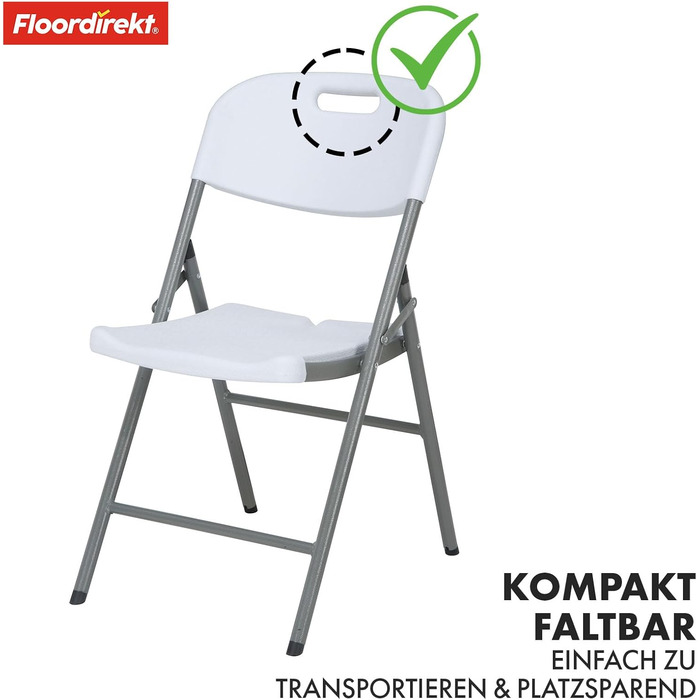 Зручний розкладний садовий стіл Floordirekt з пластику 120x60 см - для саду, тераси, балкону та кемпінгу (2 стільці)