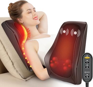 COMFIER масажер для шиї та спини з підігрівом, 4D шиацу масажна подушка для плечей, спини, ніг, подарунок для чоловіків і жінок