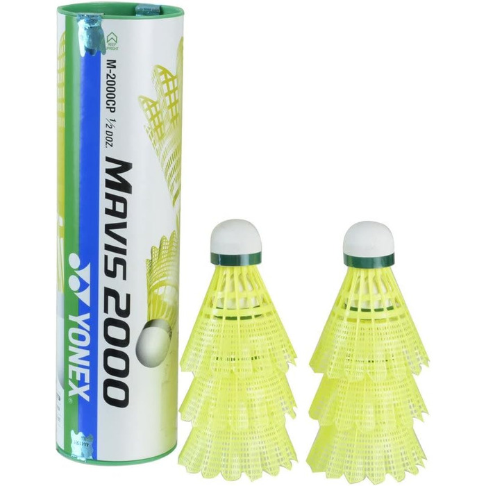 Кришка для бадмінтону Yonex Mavis 2000 Green Cap Nylon, 6 штук, жовта
