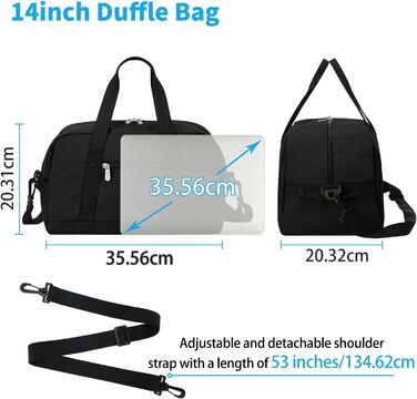 YoKelly Klein Mini спортивна сумка 18 л, дорожня, шкільна, фітнес, 35x20x25 см, чорна