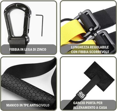 Набір для тренувань RS SPORT з ременями та системою кріплення до дверей, регульований, для фітнесу вдома, у спортзалі, у подорожах, для жінок та чоловіків