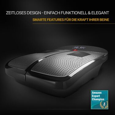 Вібраційна платформа Sportstech VX350 2-в-1 для масажу та фітнесу вдома | Масажер з підігрівом проти холоду в ногах | Рюттельплатта для спорту та швидкого схуднення | LED-дисплей, чорний