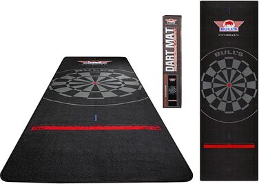Професійний дартс-килимок BULL'S 300x65 см, синтетичний, чорний/червоний, без лінії кидка